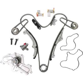 3.5 3.7L Timing Chain Kit w/Water Pump Fits for Ford Edge Flex Taurus, Lincoln MKS MKT MKX MKZ, Mazda 6 CX-9, Mercury Sable 2007 2008 2009 2010 2011 3.5 3.7L V6 OE 7T4Z-6256-A 7T4Z-6268-CA