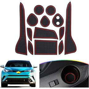 SKTU Door Slot Mat for 2024 2025 Toyota Land Cruiser Door Groove Gate Pad 18Pcs Fit 2024 2025 Land Cruiser Accessories Door Compartment Cup Center Console Liners Land Cruiser Floor Liners (Black)