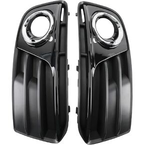 MOTOALL Front Lower Bumper Fog Light Grille Pair of Left & Right Side Replaces# 8R0807681M 8R0807682J Fit for Audi Q5, Black