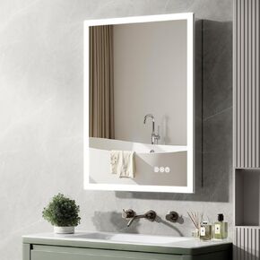 24"x32" Medicine Cabinet Mirror, LED Lighted Medicine Cabinet with Electrical Outlet＆USB, Anti-Fog, 3 Colors Temperature Stepless Dimmable, Aluminum Cabinet for Storage and Mordern Decor