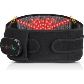 Heating Pad with Massager for Back Pain Relief, Heated Waist Belt Cordless Heating pad for Low Back, Heated Back Belt Abdomen Warmer Lumbar Support