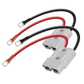 2 قطعة موصل كابل بطارية 8AWG 600 فولت مناسب لكابلات بطارية Anderson-Plug موصلات سريعة، أطراف كابلات 50Amp SB50، كابلات بطارية 30 سم موصلات سريعة مقاومة للماء