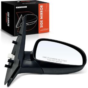 A-Premium Passenger Side Power Door Mirror - Compatible with Chevrolet Aveo 2004-2008, Aveo5 2009-2011 & Pontiac G3 2009-2010 - Heated Manual Folding Black Outside Rear View Mirror - Replace# 96406191
