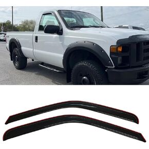 in-Channel Style Smoke Window Sun Rain Visors Guard Shade Compatible with Ford F-250 F-350 Super Duty Regular Cab 1999-2016