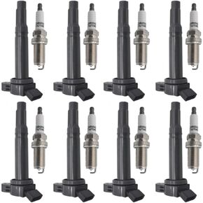 Ignition Coil Iridium Spark Plugs Set of 8pcs Compatible with 2007 2008 2009 2010 2011 2012 2013 2014 2015 2016 2017 2018 2019 2020 2021 Toyota Tundra Sequoia Land Cruiser Lexus 4.6L 5.7L