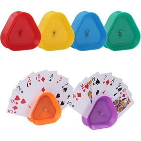 Playing Card Games Holder,6 Pack Triangle Shaped Hands-Free Playing Card Holder for Kids,Adults,Seniors,Poker Parties,Family Card Game Nights&Classroom Activities,6 Colors