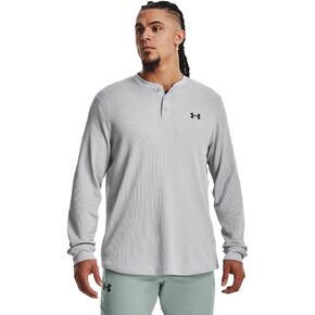 Under Armour Men's Waffle Henley, (012) Mod Gray / / Black, Small