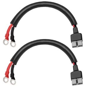 XRDS -RF 8AWG Battery Quick Connect Cable 2FT, 50 Amp Anderson-Style Connector to O-Ring Terminal, for Solar, RV, EV, and Backup Power Systems