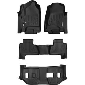 SMARTLINER Custom Floor Mats 3 Row Liner Set Black Compatible with 2015-2020 Chevrolet Suburban/GMC Yukon XL (with 2nd Row Bench Seat)