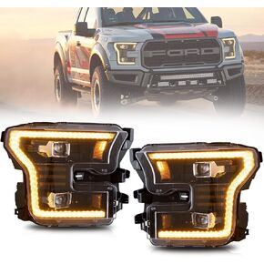 VLAND LED Headlight Fit for 2015-2017 Ford F150 13th Gen(XL, XLT, Lariat, King Ranch, Platinum, Limited), with Startup Animation, Projector