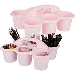 Plastic Storage Caddy Organizer For School,Office,Kidsroom,6 compartments,2-Pack Blue Color Classroom Caddy For Pencil,Pen,Art supply