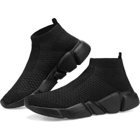 Santiro Mens Walking Shoes Breathable Knit Slip On Sneakers Lightweight Athletic Gym Shoes