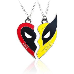 Young Chii 2PCS Best Friends Necklace Dead Hero Alloy Necklace BFF Friendship Jewelry Accessories for Men Adults