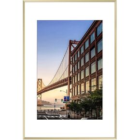Frametory, 11x14 Aluminum Picture Frame - 11 x 14 Black Frame with Removable Mat for 8 x 10 Photo - 14 by 11 Durable Metal Frame with Real Glass - Sawtooth Hanger for Easy Wall Display - 1 Pack