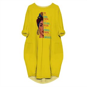 Women's Plus Size Dresses African Print Midi Dresses Long Loose Sundresses