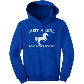 Just a Girl Who Loves Horses Hoodie Horse Gifts Equestrian Horseback Riding Kids Girls Hoodie