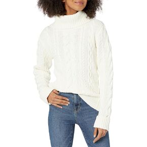 Cable Stitch Women's Cotton Blend Cable Knit Turtleneck Pullover Sweater