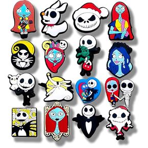 16Pcs Cartoon Horror Shoe Charms, Shoe Decoration Party Gifts For Boys Girls Kids, Women, Men