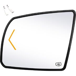 Passenger Side Replacement Mirror Glass - compatible with Toyota Vehicles - Sequoia 2008-2017, Tundra 2007-2021 - Heated with Turn Single, RH, 87903-0C032