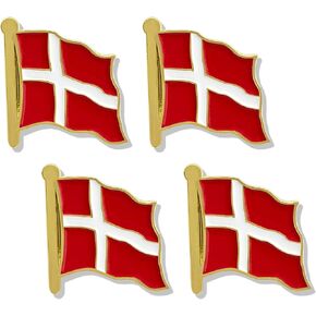 stidsds Denmark Flag Pin - Denmark Flags Pins Lapel Danes Flag Enamel Lapel Pin Men Women Suit & Waving Patriotic Metal Badge Souvenir Hat Backpacks Decoration(4 Pack)