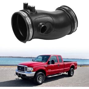 Air Intake Hose with Clamps Compatible with 2003-2007 Ford F-250 F350 F-450 F-550 E-350 E-450 6.0L - Intake Filter Tube Repalces #3C3Z-9C623-AA, 3C3Z9C623AA, Air Intake Duct Tube Boot