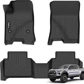 Floor Mats Custom for Chevrolet Colorado & GMC Canyon 2023 2024 All Weather TPE Car Floor Liner Chevy Colorado 1st &2nd Accessories Black