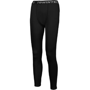 Boys Youth Compression Leggings Pants Kids Athletic Tights Quick Dry Sports Base Layer for Running Hockey Basketball