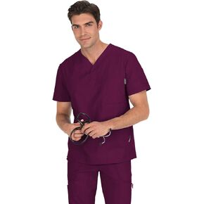 KOI Classics 654 Men's Jason Scrub Top Wine XS
