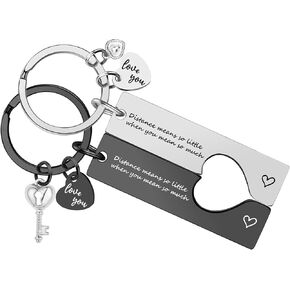 Long Distance Relationship Gifts Keychain, For Couple Boyfriend Girlfriend Husband Wife Christmas Thanksgiving New Year