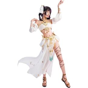 miccostumes Women's Cosplay Costume Dancer Long Dress Outfit with Hair clips