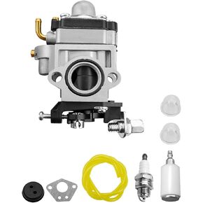 Carburetor Carb Kit Fit for 46cc Craftsman Backpack Blower CM46BT CMXGAAH46BTF With Gasket & 2 Primer Bulbs & Spark Plug & Fuel Filter & Fuel Line & Grommet & Dust Plugs, 11Pcs