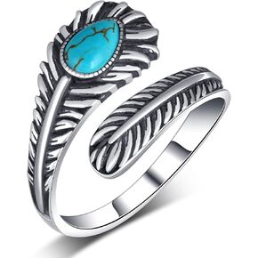 Genuine Turquoise Thumb Rings for Women 925 Sterling Silver Turquoise Spoon Ring Vintage Western Nature Gemstone Turquoise Jewelry for Women