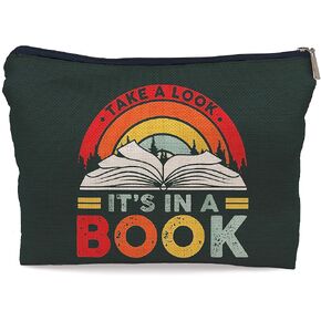 Ayxvt Book Lovers Gifts Makeup Bag,Book Lover Gifts for Women,Read Books Be Kind Stay Weird Small Makeup Bag,Gifts for Book Readers Bookworms Women