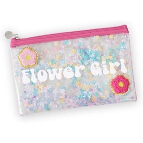 Pop Fizz Designs Flower Girl Gift - Flower Girl Cosmetic Bag (1 Pack) | Will You Be My Flower Girl Proposal Gifts | Flower Girl Thank You Present | Flower Girl Gifts from Bride (2, Pack)