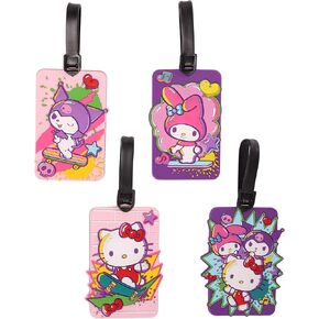 Hello Kitty and Friends Luggage Tags for Suitcases 4-Pack, Sanrio Bag Tags for Luggage, Cute Luggage Tag
