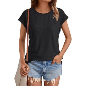 AUTOMET Womens Tops Short Sleeve T-Shirts Cap Sleeve Blouse Dressy Causal Spring Summer Fashion 2025 Trendy Comfy Clothes