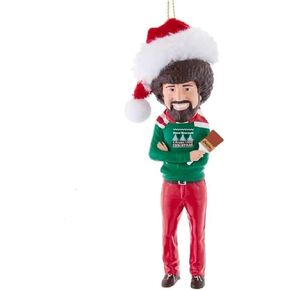 Bob Ross w/Hat Blown Molded Ornament
