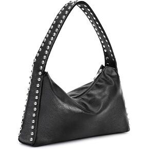 Shoulder Purse for Women,Punk Studded Purse Western Solid Vintage Underarm Bag Tote Bag, Large Handbag with Zipper Closure