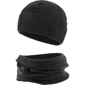American Flag Fleece Watch Caps, Multi-Seasonal Men Military Tactical Beanie, Winter Warm Cap