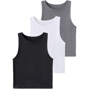 Chilylori Ribbed Tank Tops for Women Seamless Tank Tops Women Gym Tank Tops Yoga Tank Top 3 Pack Racerback Top