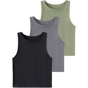 Chilylori تانك القمم مضلع للنساء سلس تانك القمم المرأة الصالة الرياضية تانك القمم اليوغا تانك القمم 3 حزمة Racerback in Kuwait