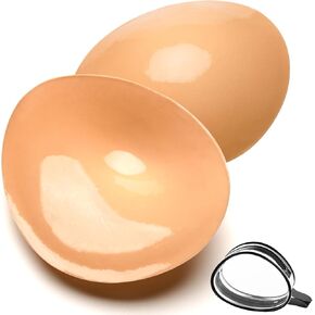 Double-Sided Sticky Bra Insert Pads, Lightweight Invisible Adhesive Bra Padding Push up Breast Enhancement Reusable Washable