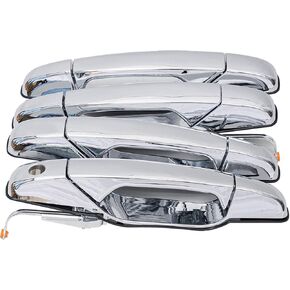 Exterior Chrome Door Handle, 4 PCS Premium Front Rear Driver & Passenger, Fits for 2007-2014 Chevy Avalanche Silverado Cadillac Escalade Suburban GMC Sierra Yukon OE# 20828258 25960525 22738721