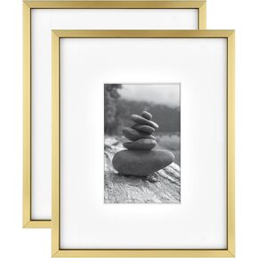 MCS Foundry Metal 8x10 matted to 4x6 Brass Gallery Wall Frame (2-Pack)