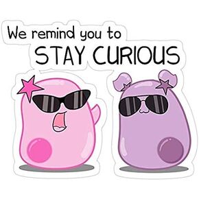 Stay Curious! with The Amoeba Sisters Decal Sticker - Sticker Graphic - Auto, Wall, Laptop, Cell, Truck Sticker for Windows, Cars, Trucks