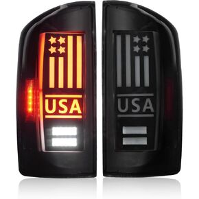 LED Tail Lights Assembly Fit for Dodge RAM 1500 2007-2008, RAM 2500 3500 2007-2009,Rear Taillight Assembly(Smoke Lens)