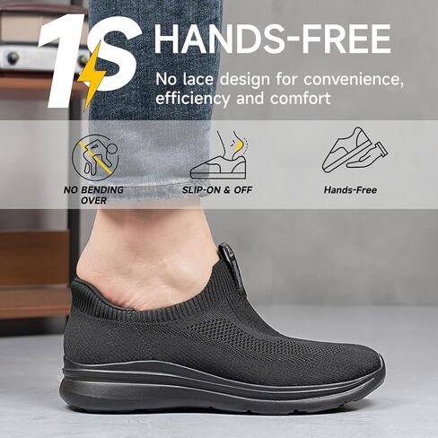 Mens Hands Free Slip On Walking Shoes Breathable Lightweight Sneakers Athletic Non Slip Running Shoes Comfortable Casual Loafers for Workout in Saudi Arabia