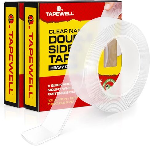 Nano Tape - Double Sided Tape Heavy Duty Mounting Tape - Sticks Strongly with No Residue - Adhesive Strips for Hanging Pictures, Posters, Carpets & More (1.18 “ x 9.8 Ft) in Saudi Arabia