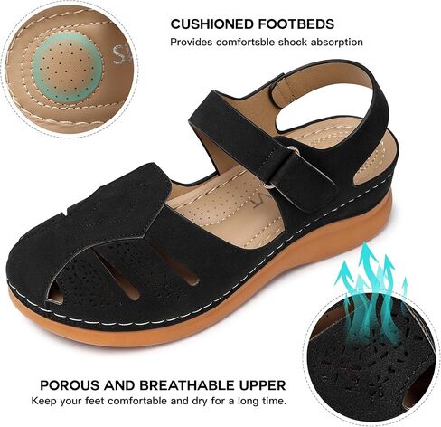 SWQZVT Women Comfortable Flat Sandals: Closed Toe Dressy Summer Sandal - Fisherman Hollow Out Walking Sandals in Saudi Arabia