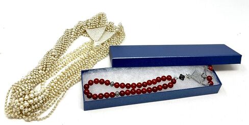 RJ Displays-6 Pack Swirl White Paper Cotton Filled Cardboard Jewelry Gift box for Necklace, Watch, Bracelets, Pen, Pocket Watches and Anklets Size- (8.1" x 2,2" x 1") in Kuwait